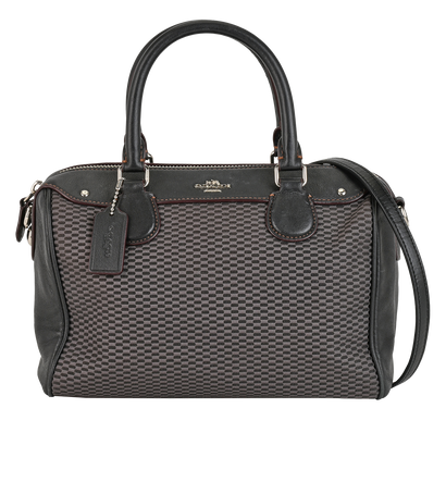 Mini Bennett Satchel, &pound;80, Handbags, Black/Brown, Canvas/Leather, Front view